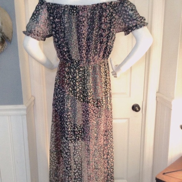 Lulus "L" Made with Love, lined Maxi; Floral, Trending, Chic Flutter Sleeves - Picture 4 of 5